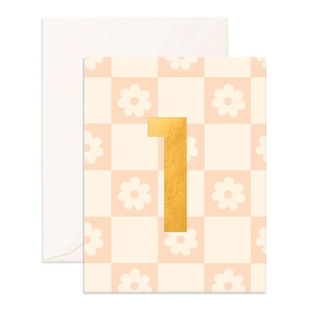 No. 1 Daisies First Birthday Card Card.