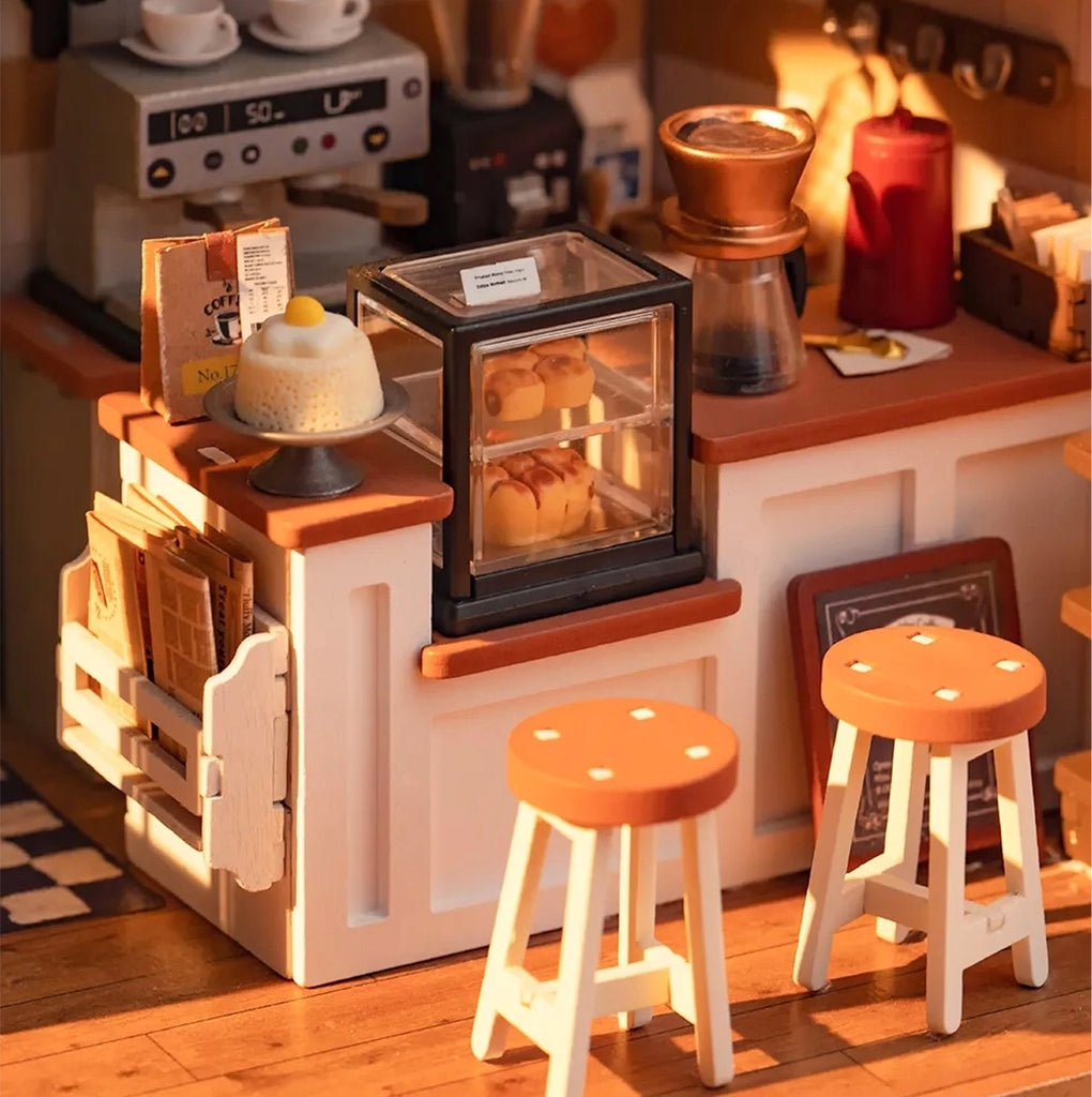 No. 17 Café DIY Miniature House Kit kitchen.