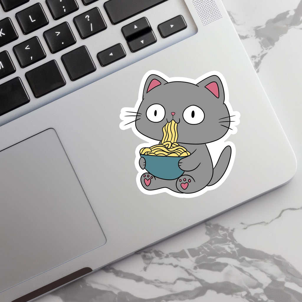 Noodle Cat Sticker on computer.
