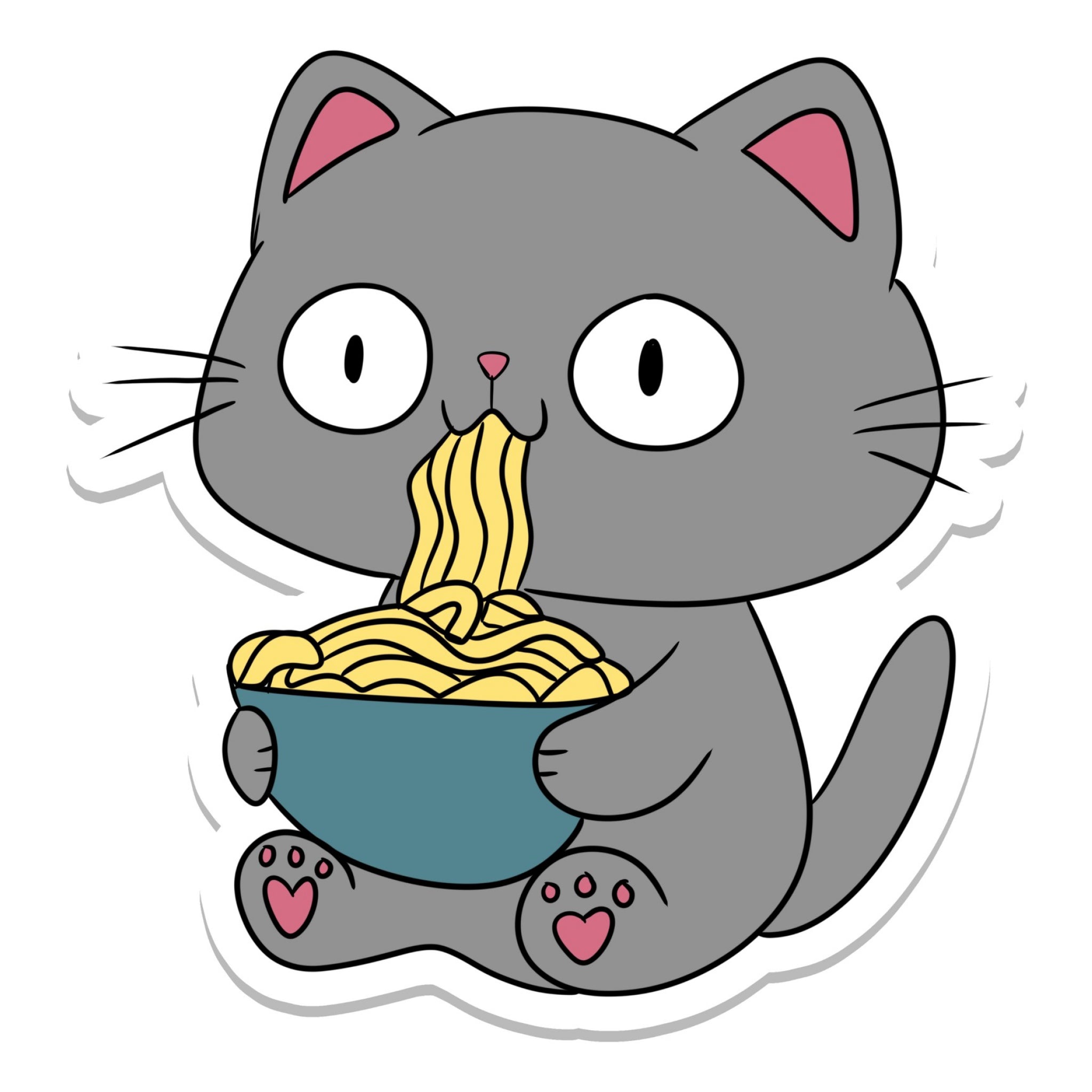 Noodle Cat Sticker Rebel and Siren - Main Image