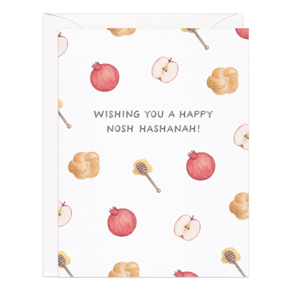 Nosh Hashanah Jewish New Year Card.