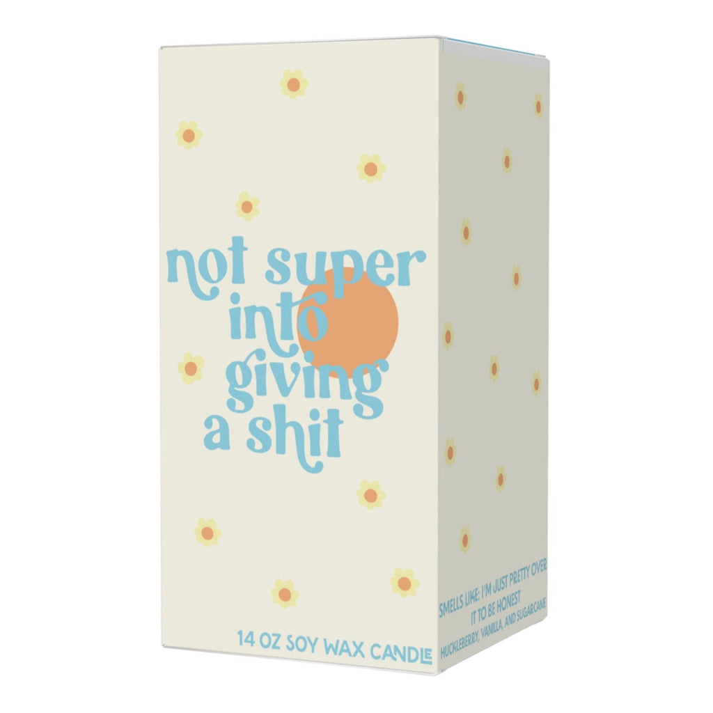 Not Super Into Giving a Shit Candle packaging.