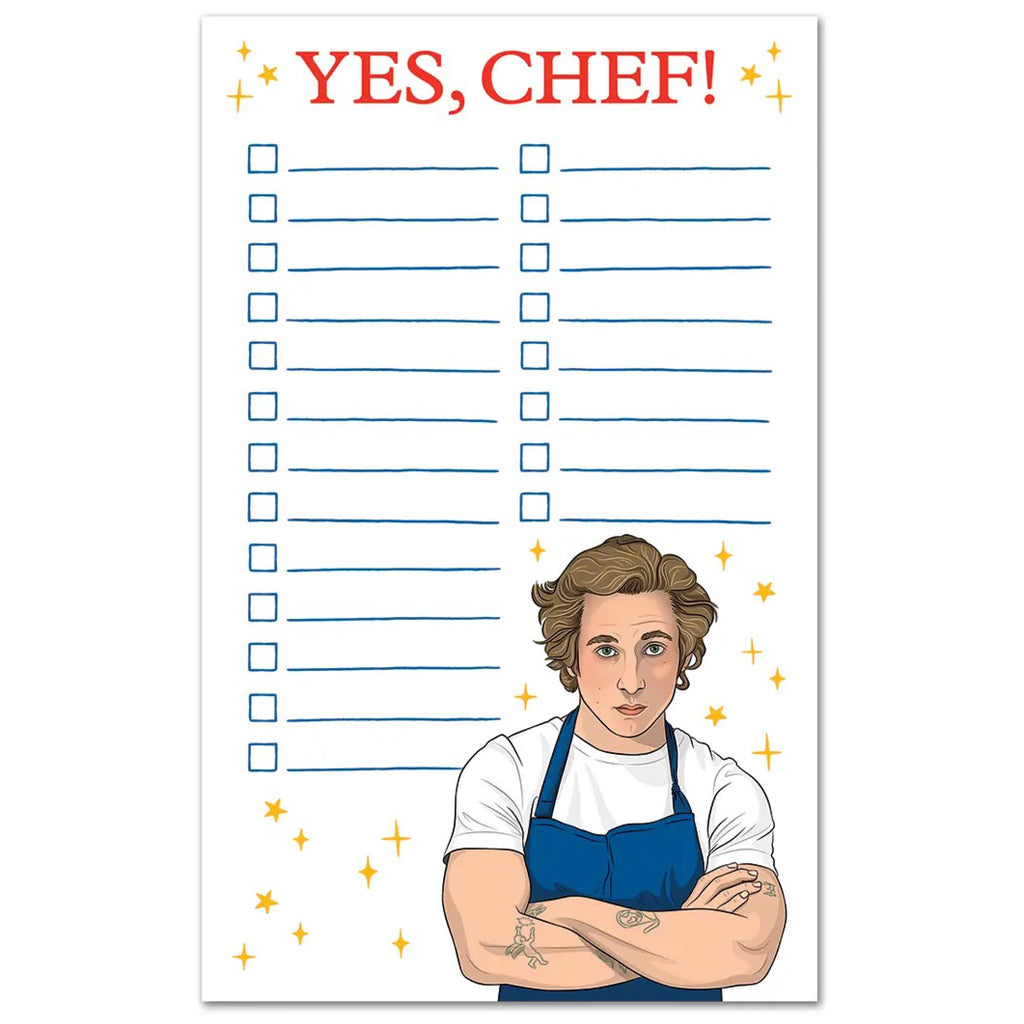 Notepad: Yes, Chef! The Bear Checklist.