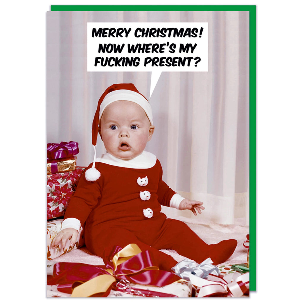 Now Where's My Present Christmas Card.