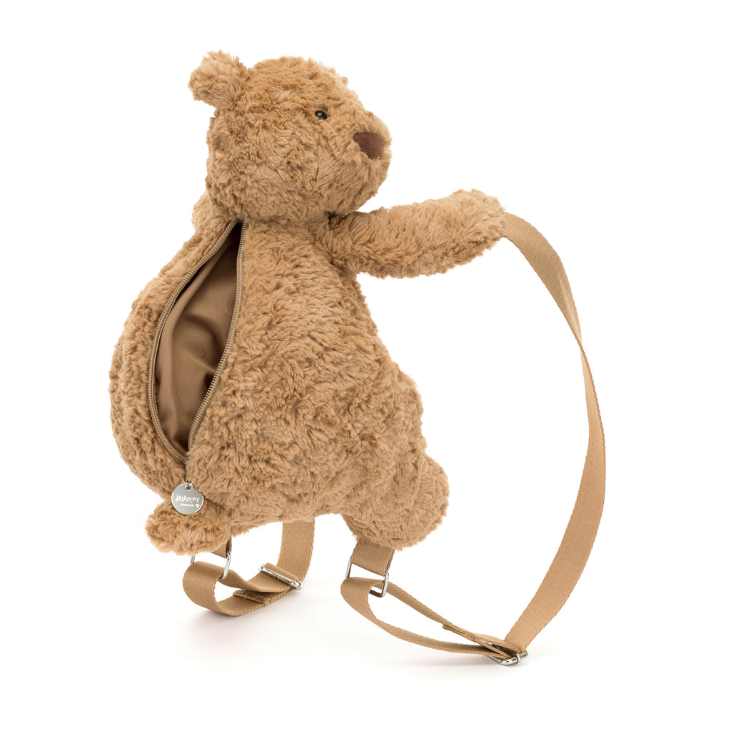 Open view of Bartholomew Bear Backpack.