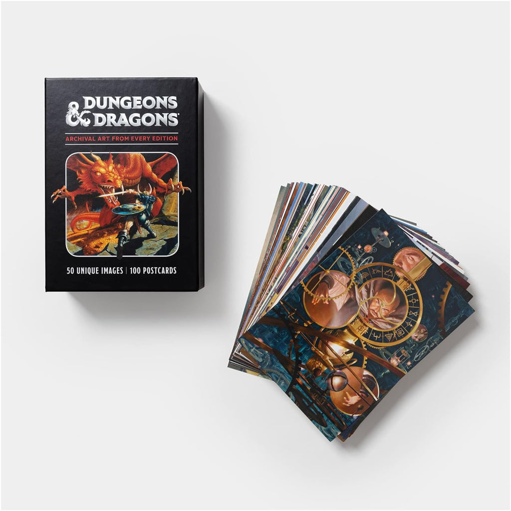 Open view of Dungeons & Dragons 100 Postcards: Archival Art From Every Edition.