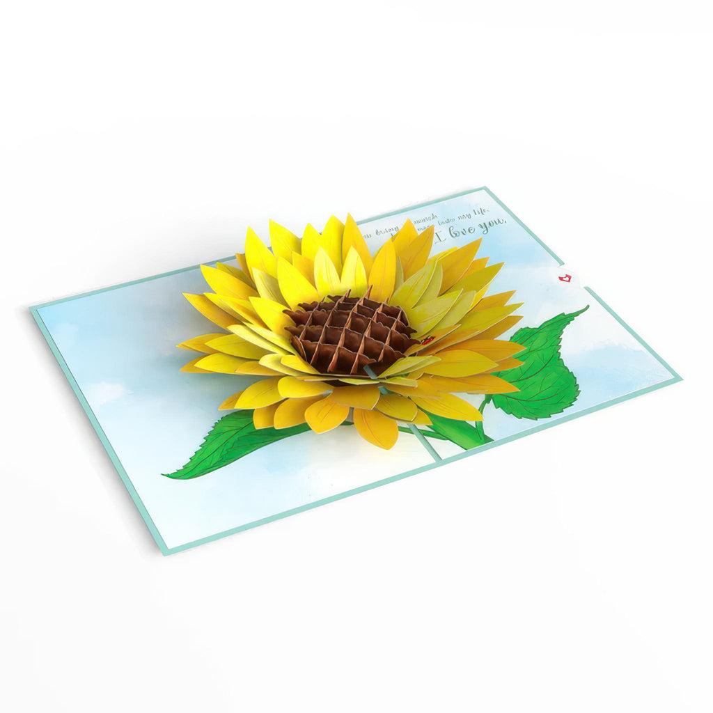 Open view of For My Wife Sunflower Pop-Up Card.