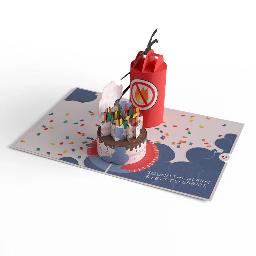 Open view of Holy Smokes You're Old Birthday Pop-Up Card.