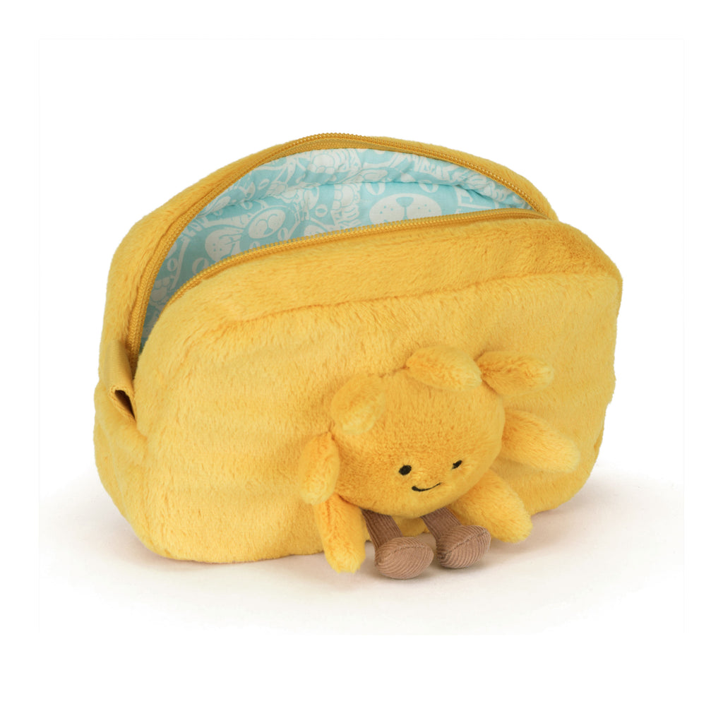 Open view of Jellycat Amuseables Sun Pouch.