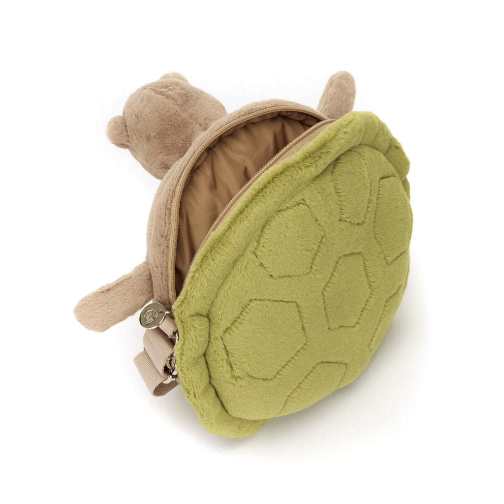 Open view of Jellycat Timmy Turtle Bag.