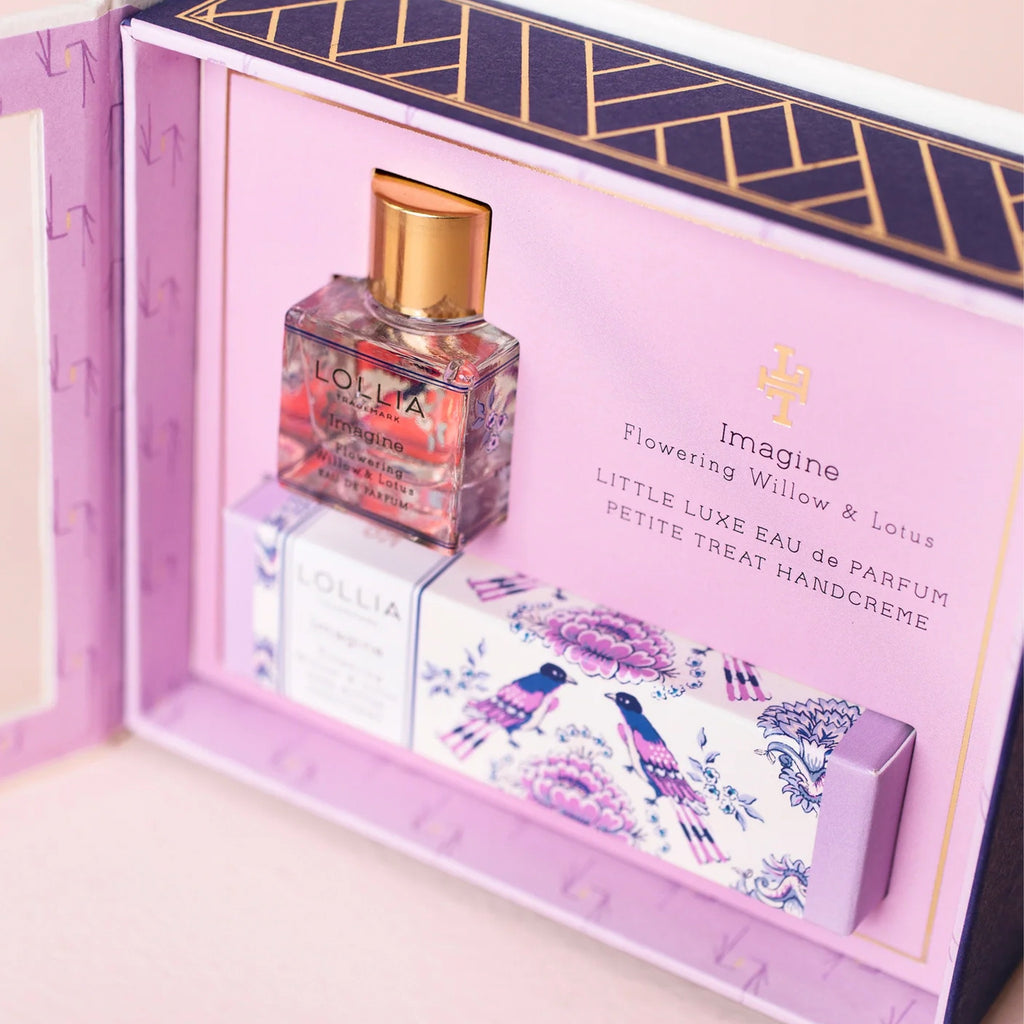 Open view of Lollia Imagine Fragrance Story Gift Set.