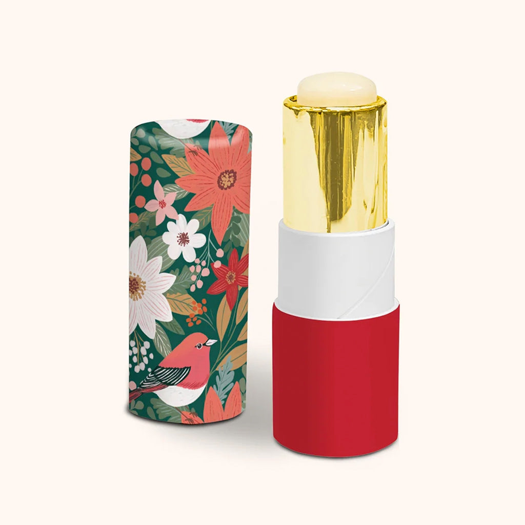 Open view of Nature's Celebration Lip Balm & Hand Lotion Set.