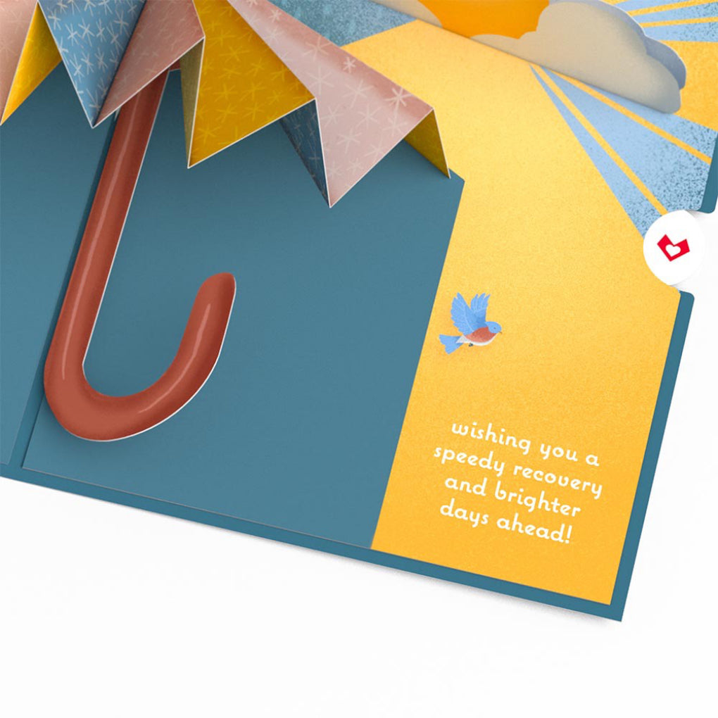 Open view of Wishing You Brighter Days Ahead Pop-Up Card.