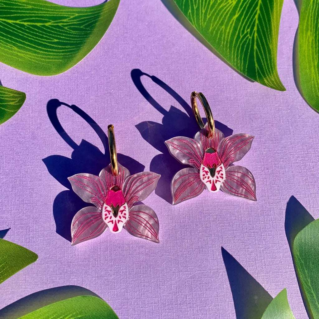 Orchid Earrings.