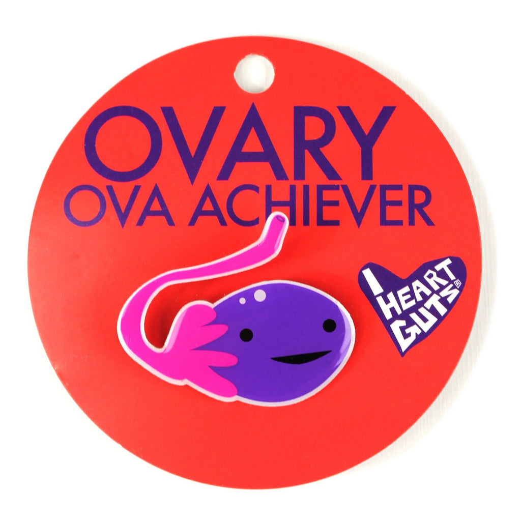 Ovary Lapel Pin packaging.