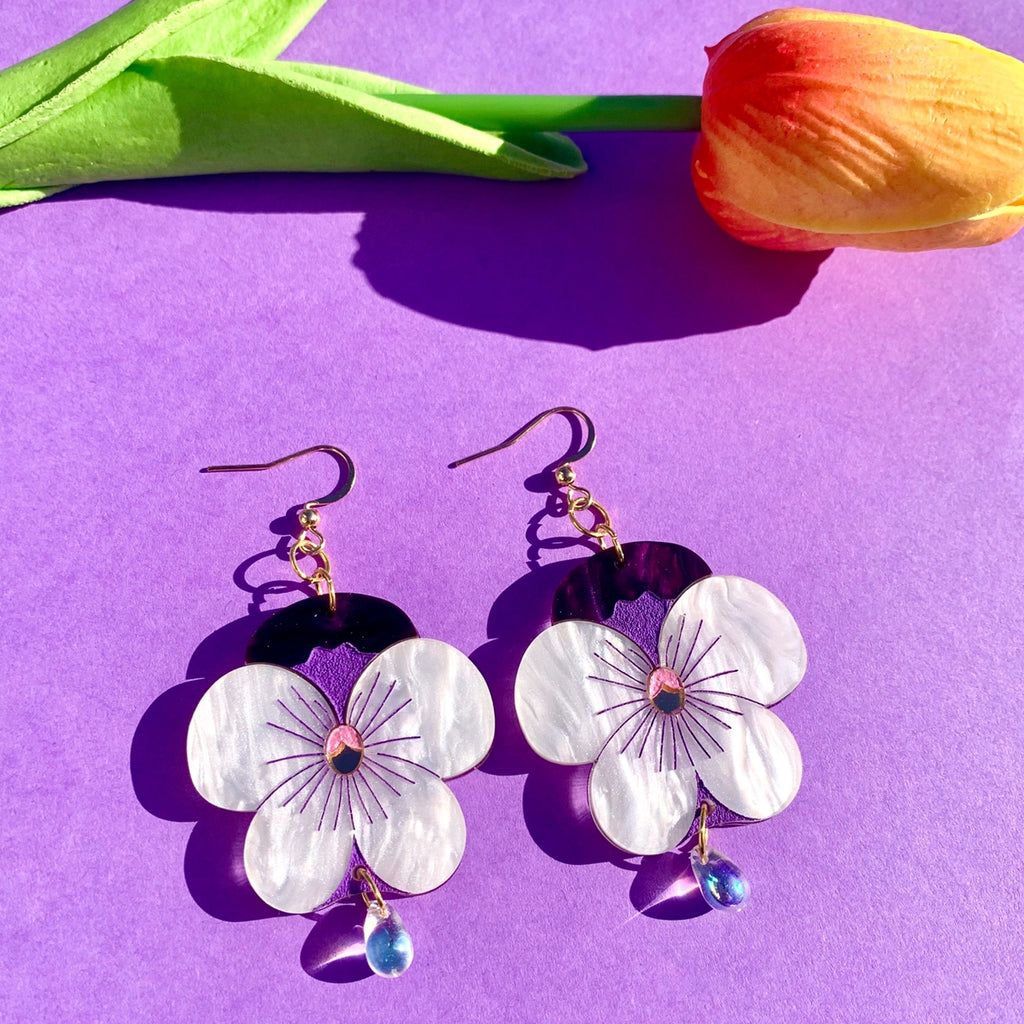 Pansy Earrings.