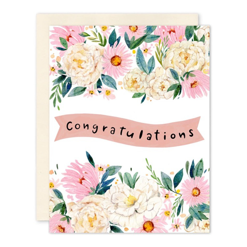 Pastel Floral Congratulations Card.