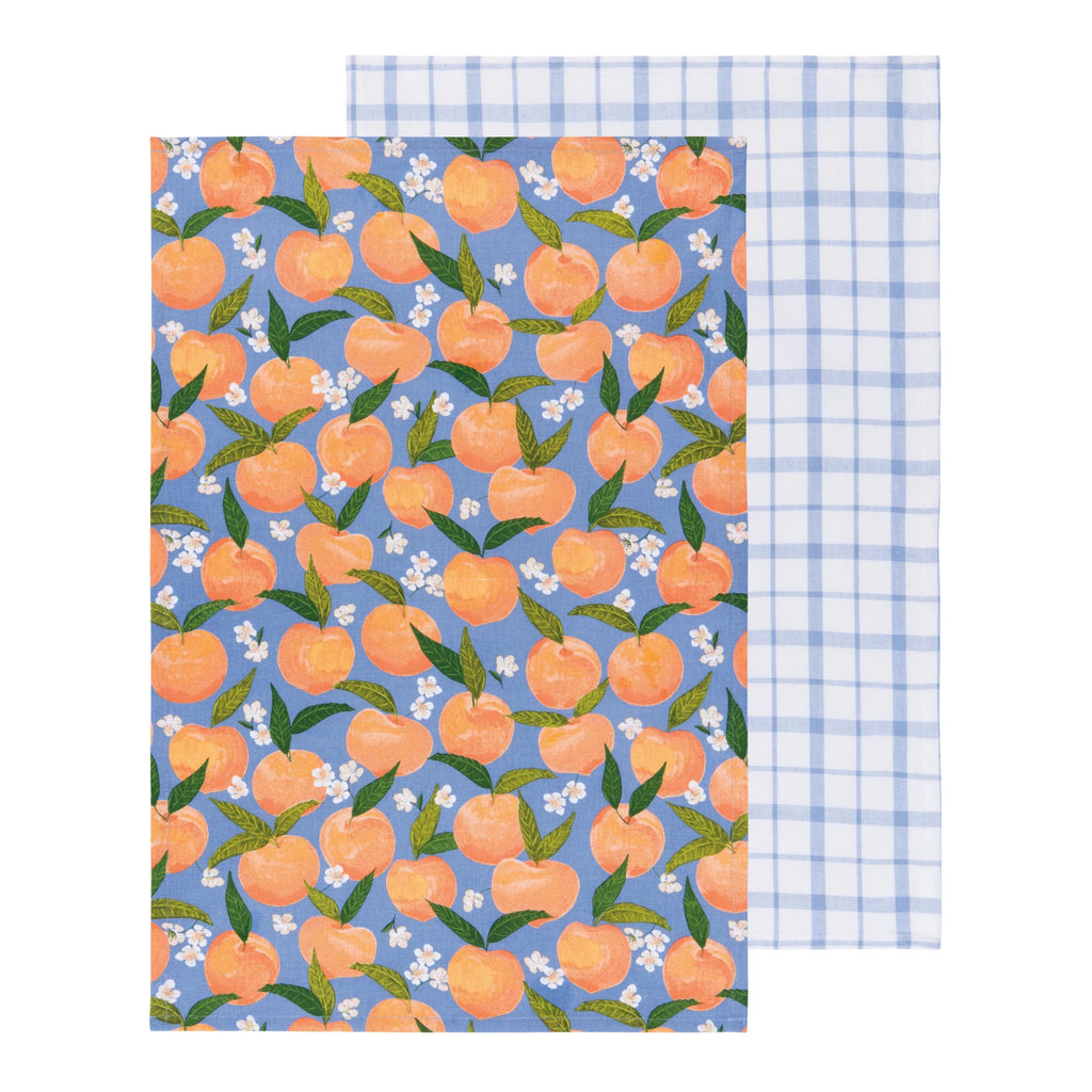 Peaches Printed Dishtowels Set of 2.