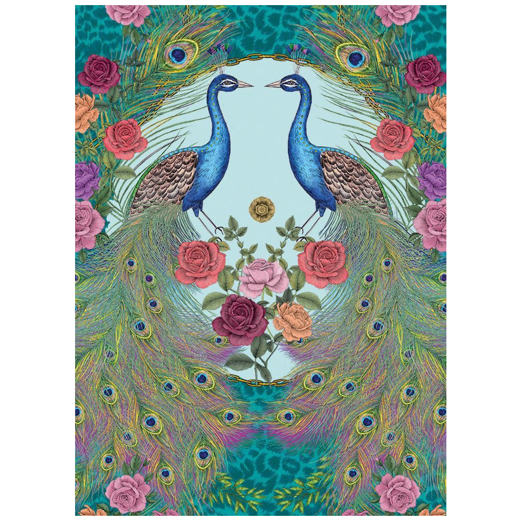 Peacock Posey Blank Card.