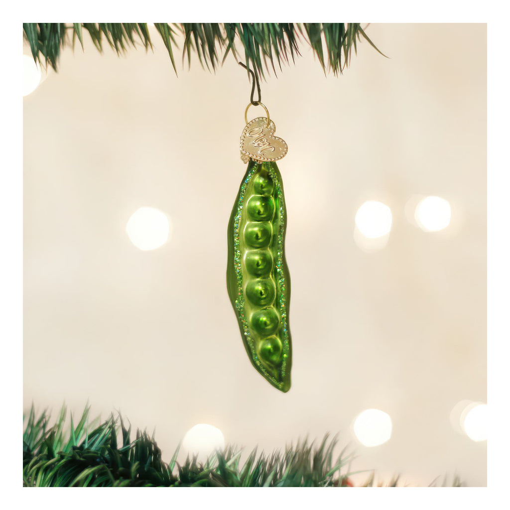 Peapod Ornament in tree.