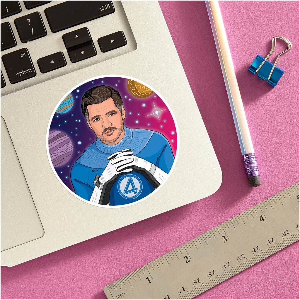 Pedro Mister Fantastic Sticker on computer.
