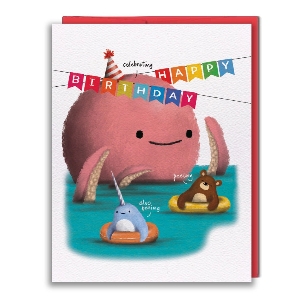 Peeing Birthday Card.