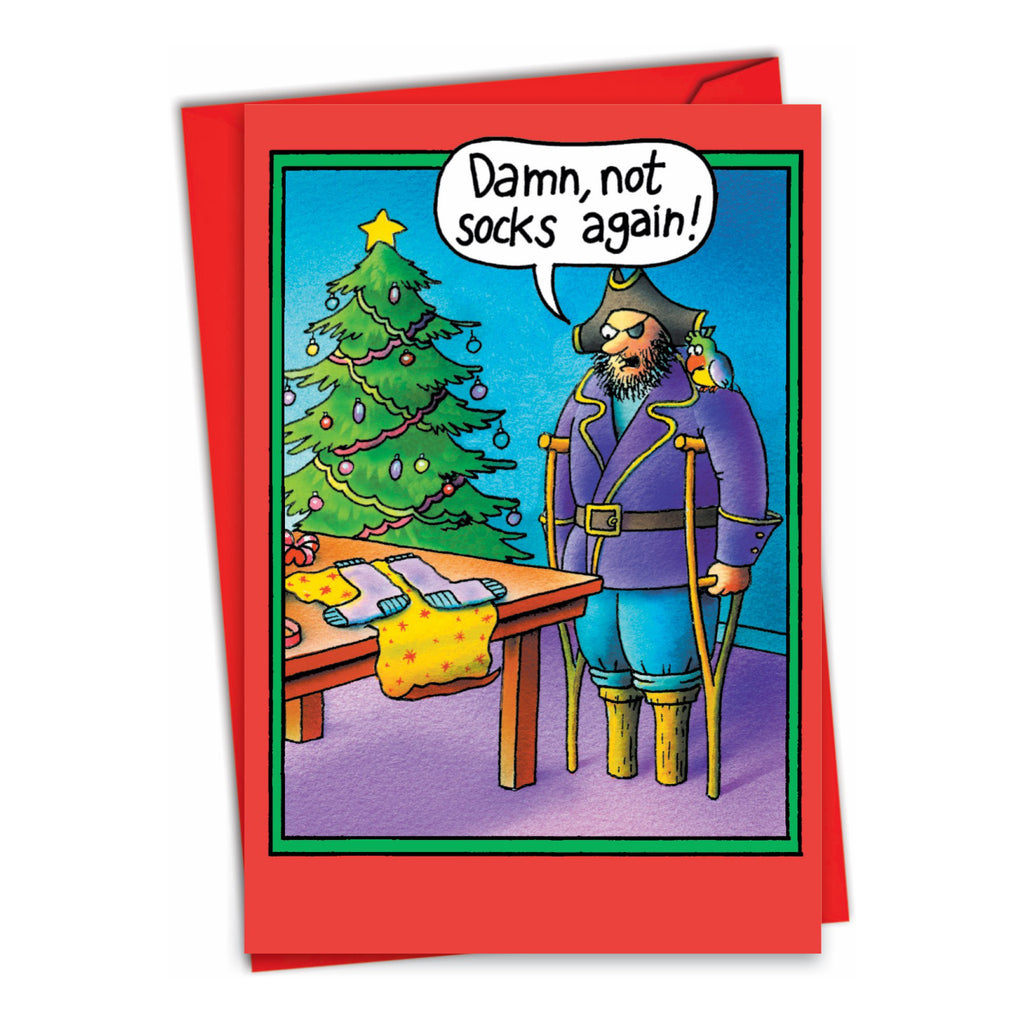 Peg Leg Socks Christmas Card.