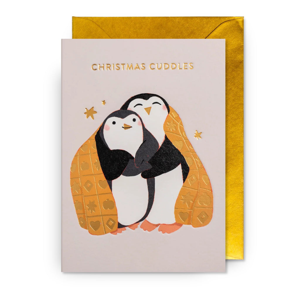 Penguins Christmas Cuddles Card.