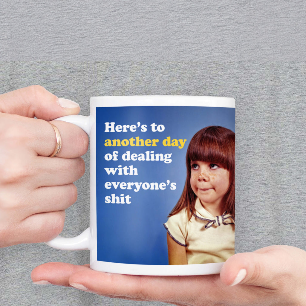 Person holding Another Day Of Dealing Mug.