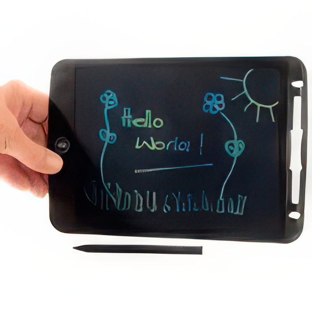 Person holding E-Doodle.