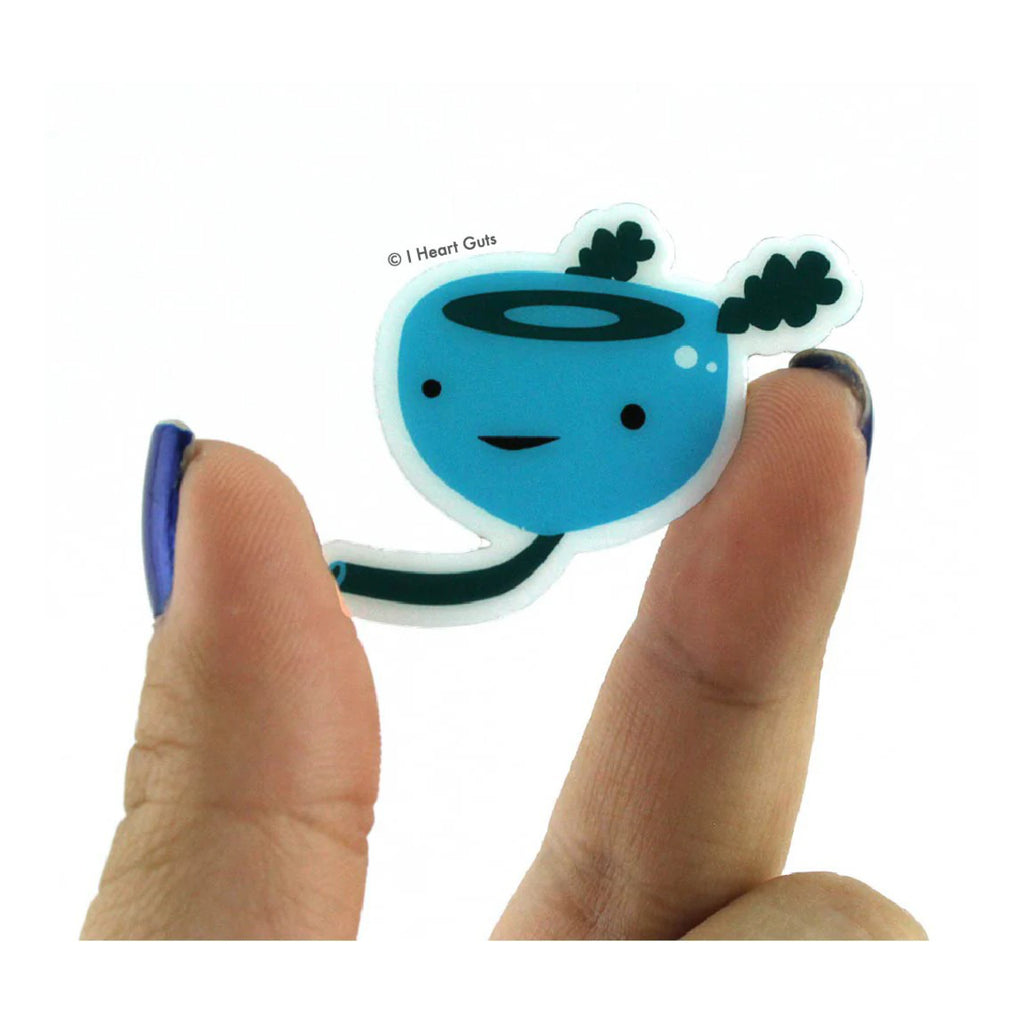 Person holding Prostate Lapel Pin.