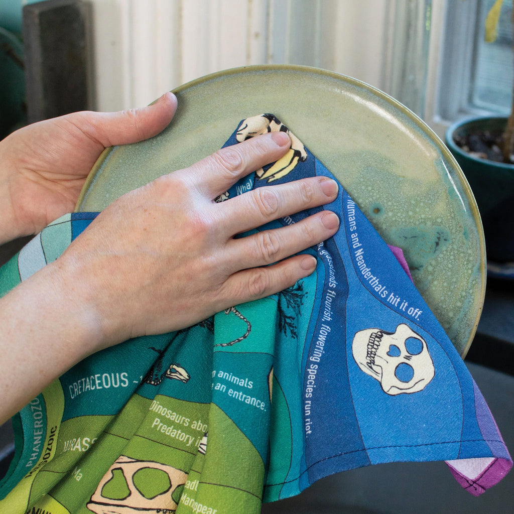 Person using Geologic Time Towel.