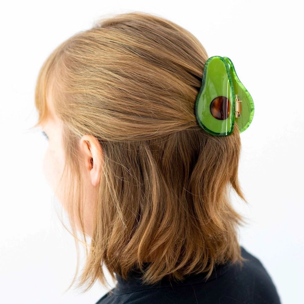 Person wearing Avocado Hair Claw.