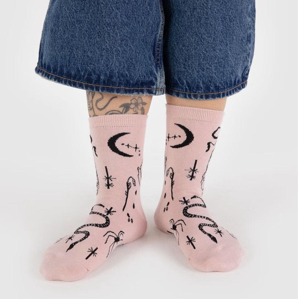 Person wearing Ballet Icons Crew Socks.