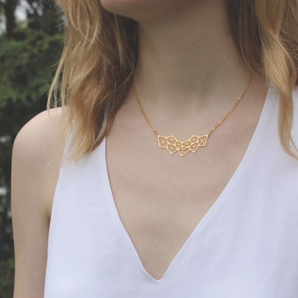 Person wearing Geometrics Necklace.