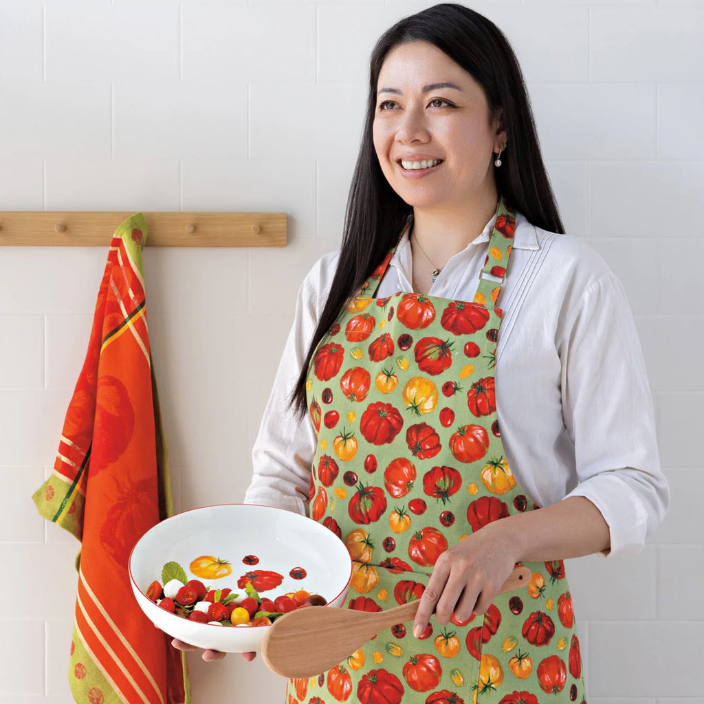 Person wearing Heirloom Tomatoes Chef Apron.