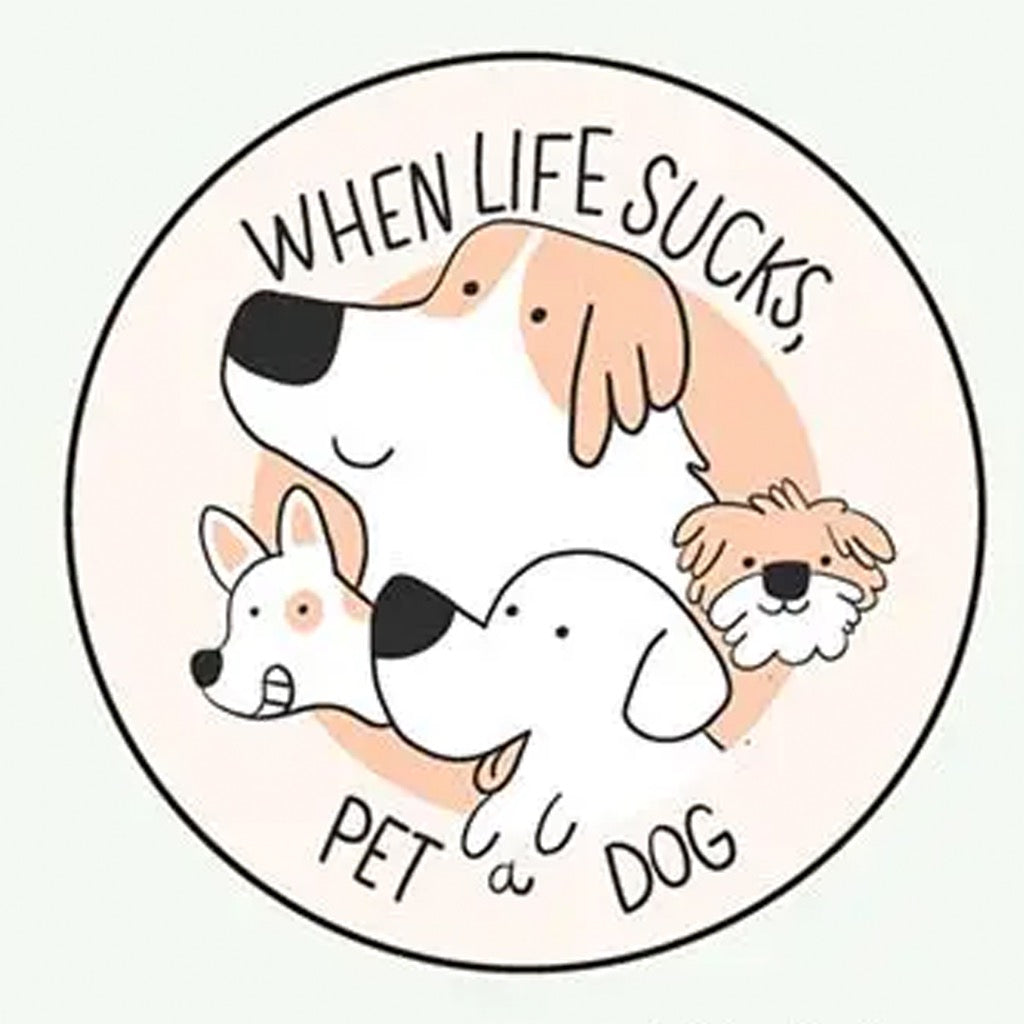 Pet A Dog Round Magnet.