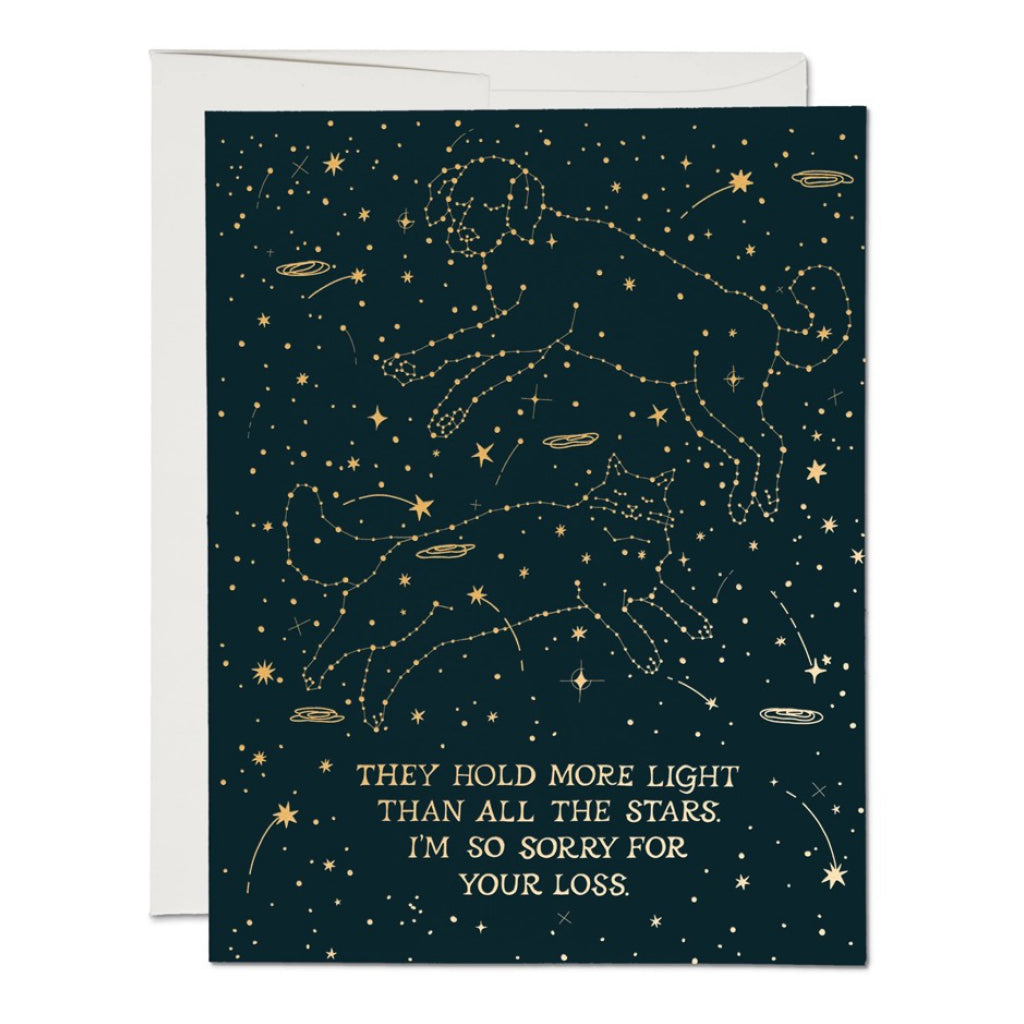 Pet Constellation Sympathy Greeting Card.