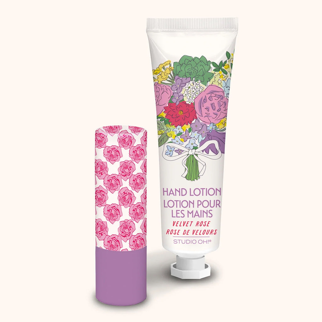 Petite Rose Lip Balm & Hand Lotion Set.