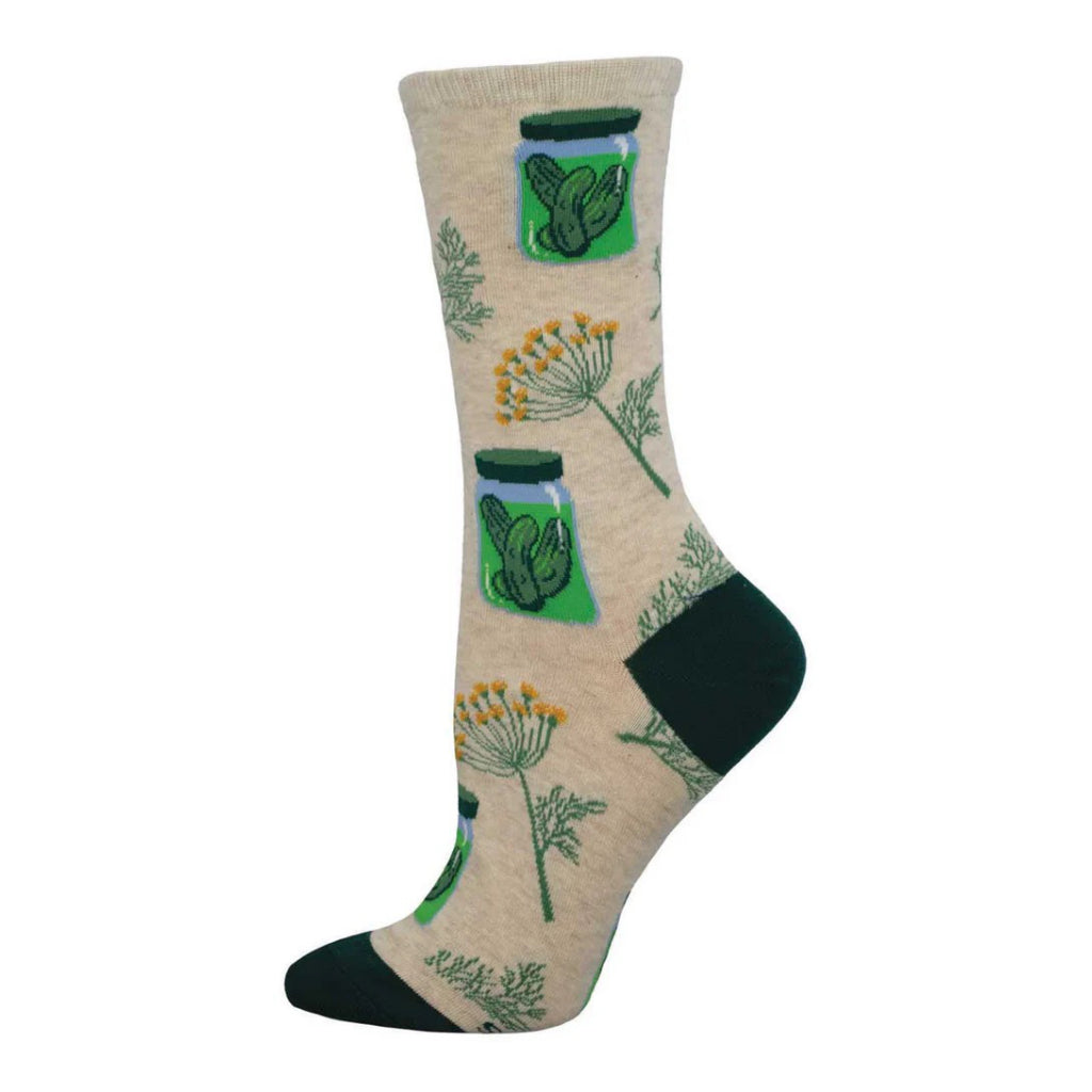 Pickle Lovers Paradise Socks Ivory Heather.