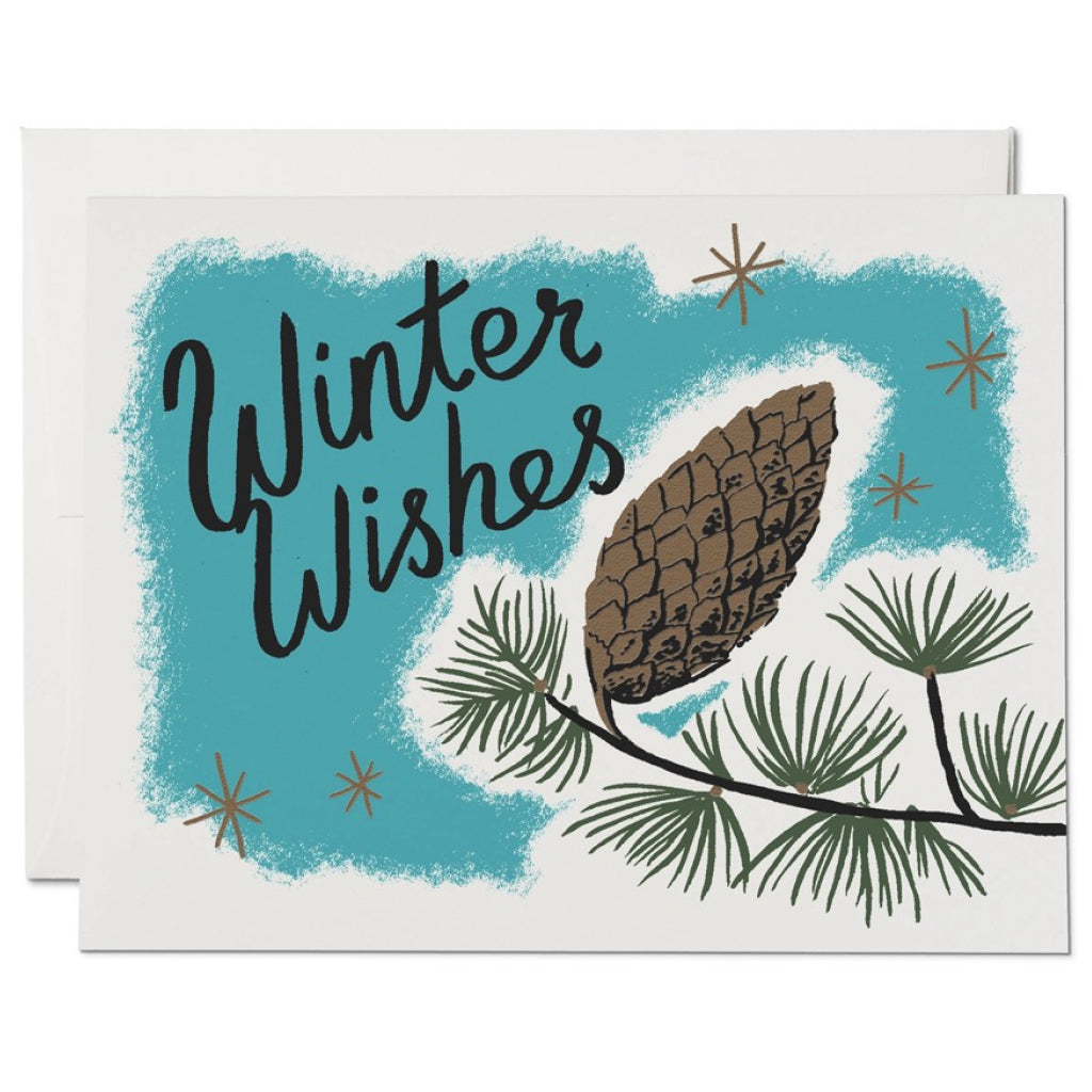 Pine Cones Holiday Card.