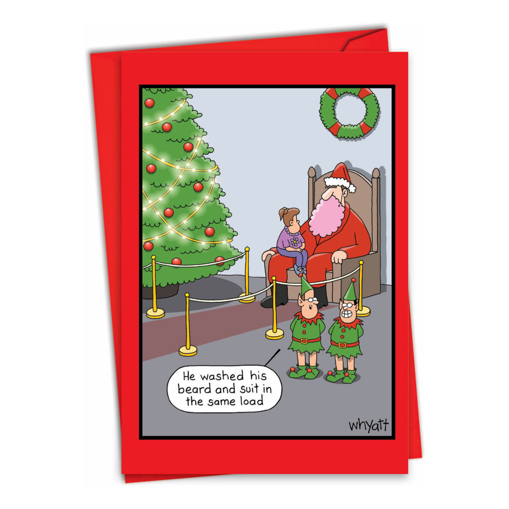 Pink Beard Christmas Card.