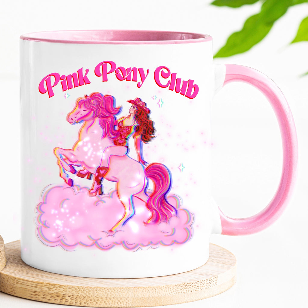 Pink Pony Club Mug with Pink Handle.