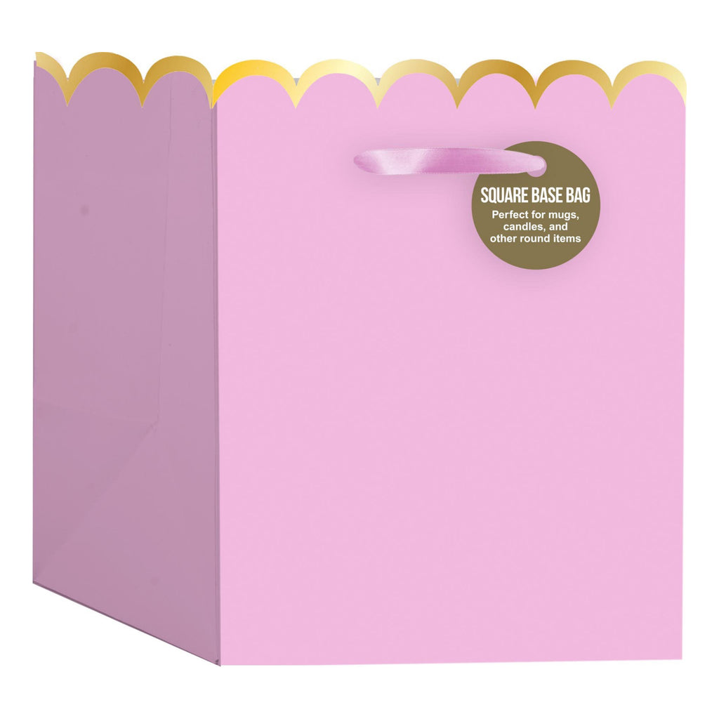 Pink Scallop Small Square Gift Bag.