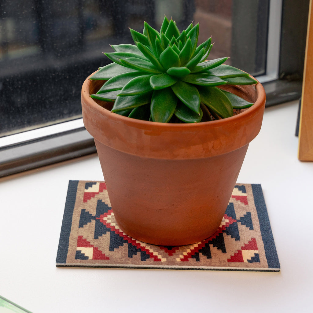 Plant Rug on table.