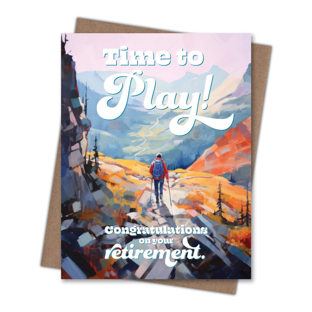 Playtime Hike Retirement Card.