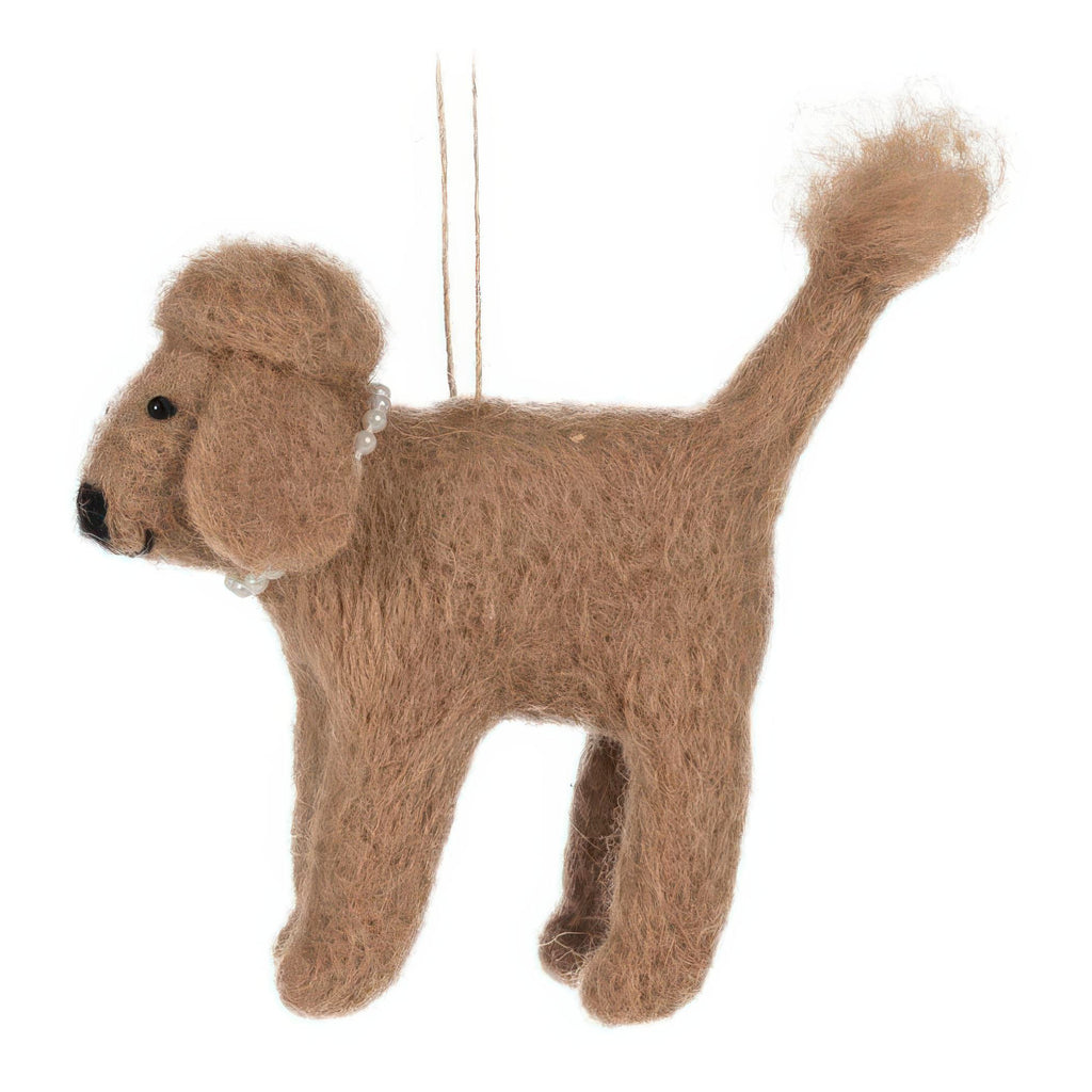 Poodle with Pearls Ornament - brown.