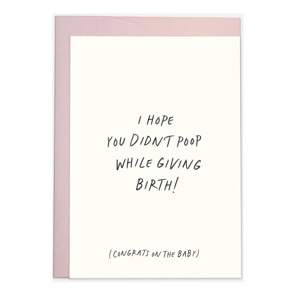 Poop During Birth Baby Card.