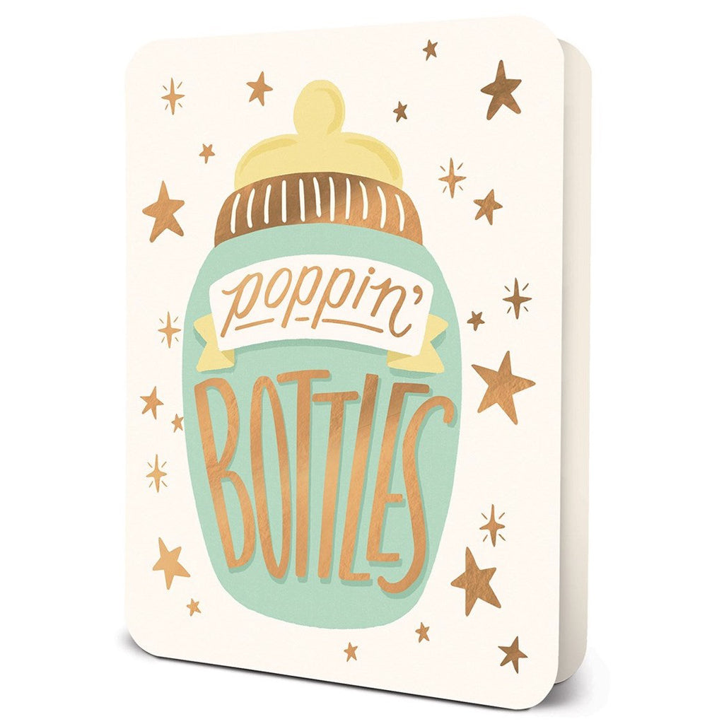 Poppin' Bottles New Baby Card.