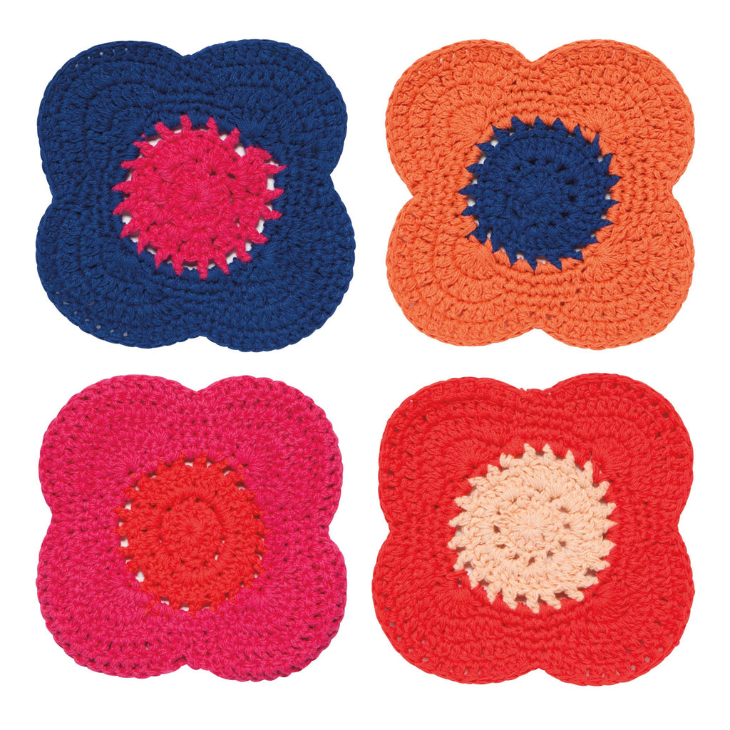 Poppy Crochet Coasters.